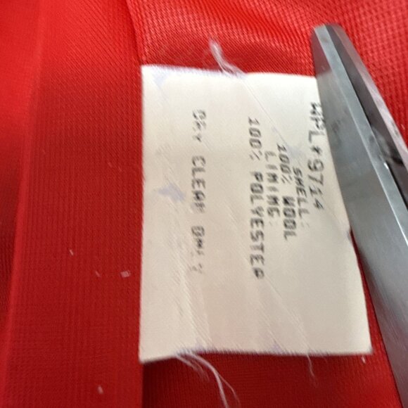 Sag Harbor 100% Wool Blazer Womens 14 Red One-Button V-Neck Collar Pocket Lined - Picture 7 of 9